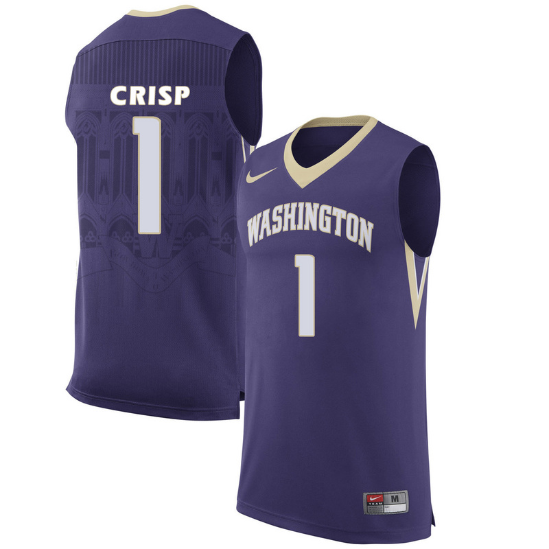 Washington Huskies 1 David Crisp Purple College Basketball Jersey