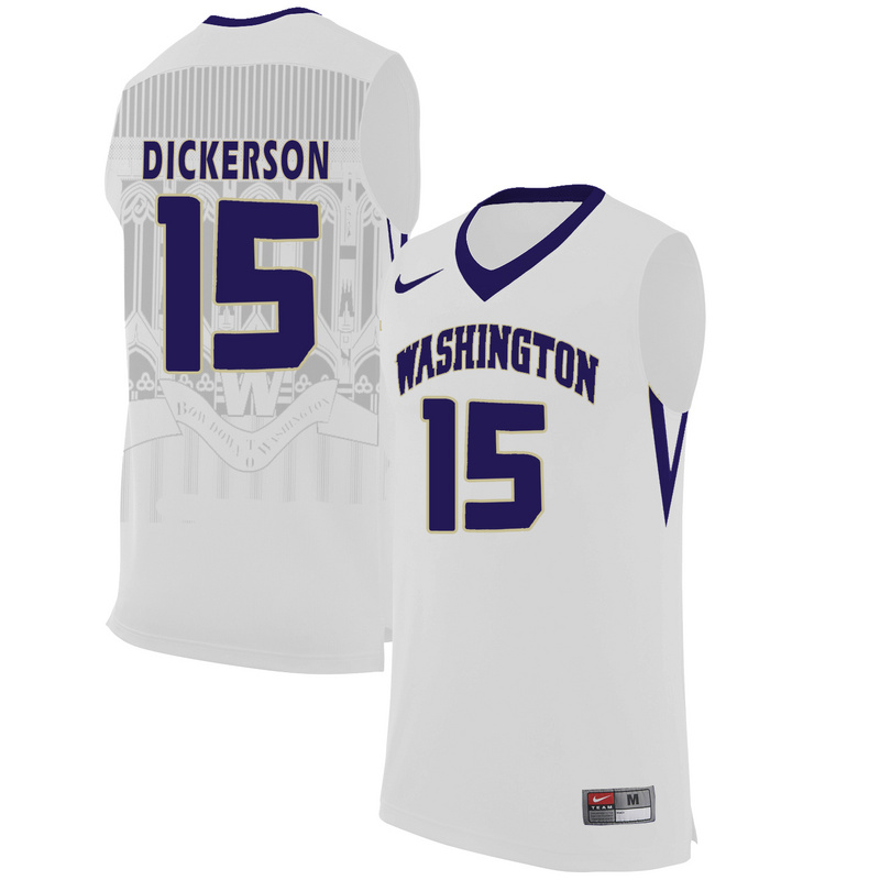 Washington Huskies 15 Noah Dickerson White College Basketball Jersey