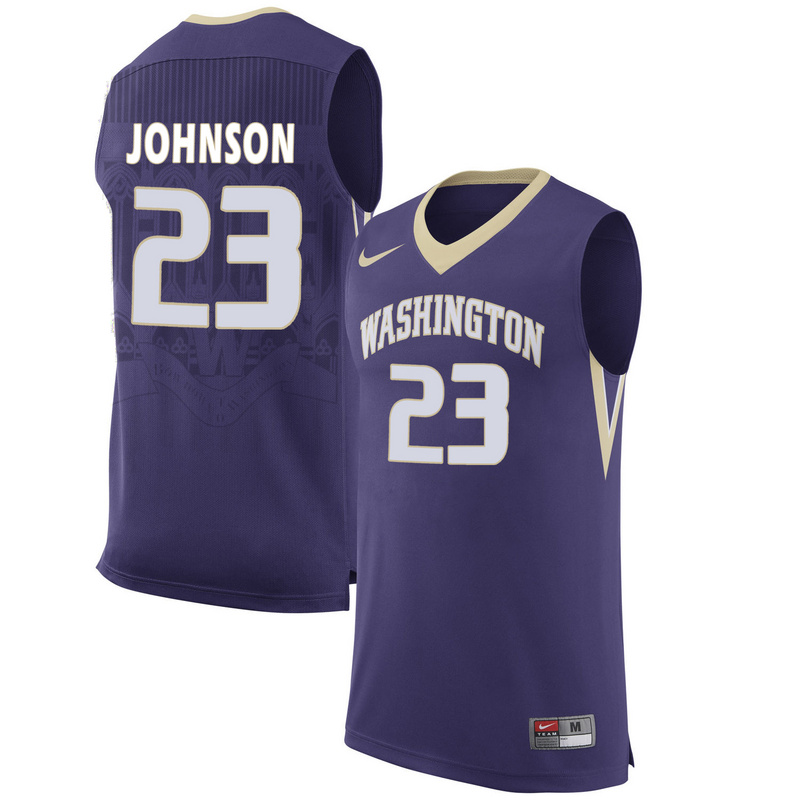 Washington Huskies 23 Carlos Johnson Purple College Basketball Jersey