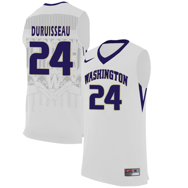 Washington Huskies 24 Devenir Duruisseau White College Basketball Jersey