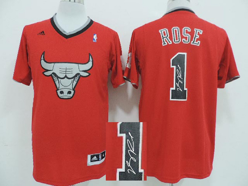 Bulls 1 Rose Red Signature Jerseys