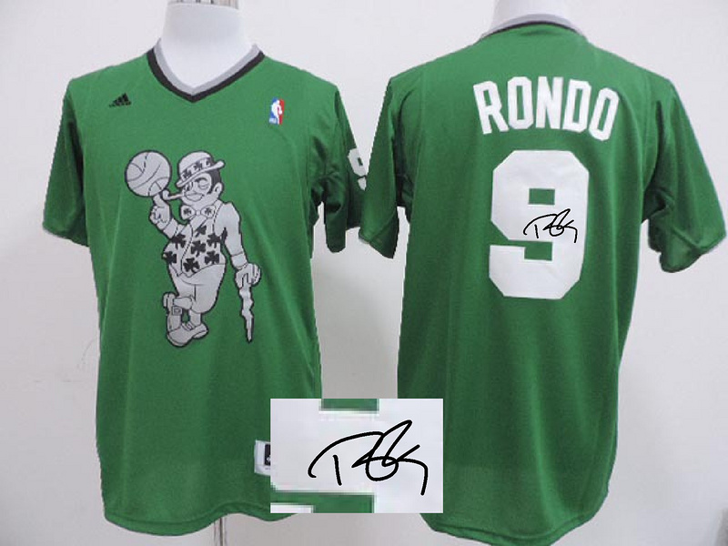 Celtics 9 Rondo Green Signature Jerseys