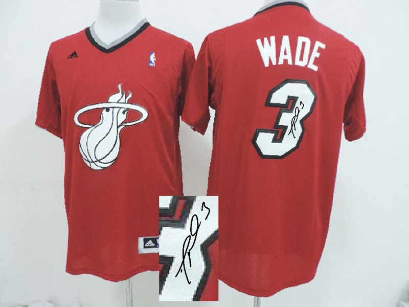 Heat 3 Wade Red Signature Jerseys