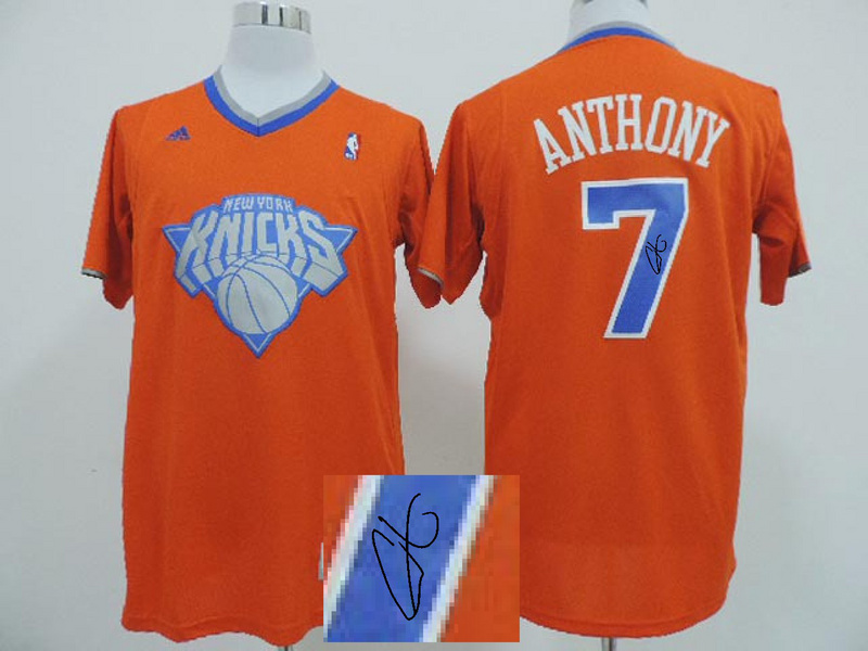 Knicks 7 Anthony Orange Signature Jerseys