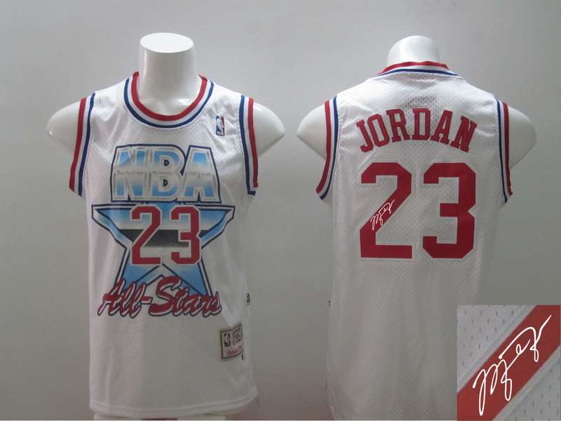 1992 All Star 23 Jordan White Signature Edition Jerseys
