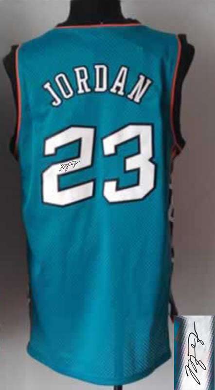 1995 All Star Bulls 23 Jordan Teal Signature Edition Jerseys