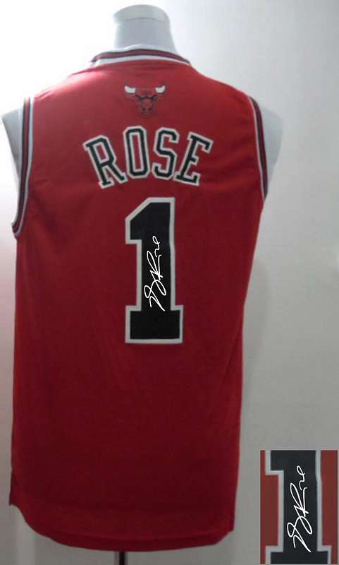 Bulls 1 Rose Red Signature Edition Jerseys