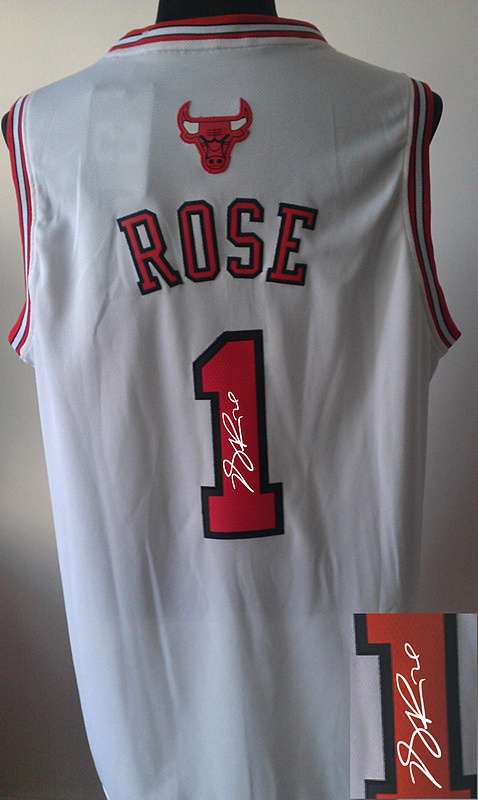 Bulls 1 Rose White Signature Edition Jerseys