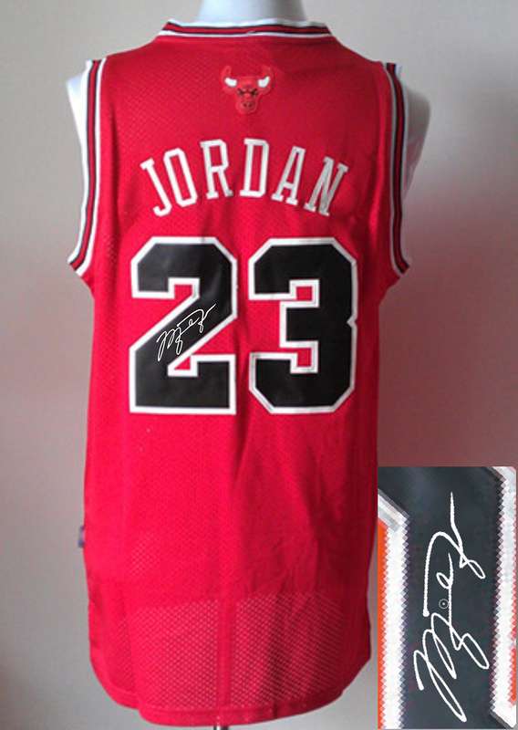 Bulls 23 Jordan Red Throwback Signature Edition Jerseys