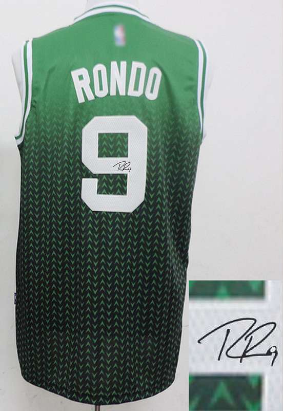 Celtics 9 Rondo Green Resonate Fashion Signature Edition Jerseys