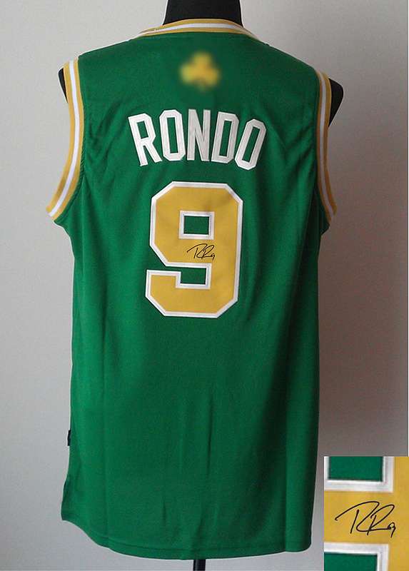 Celtics 9 Rondo Green Signature Edition Jerseys