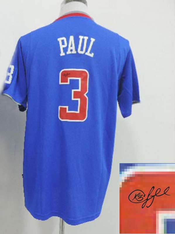 Clippers 3 Paul Blue Christmas Signature Edition Jerseys