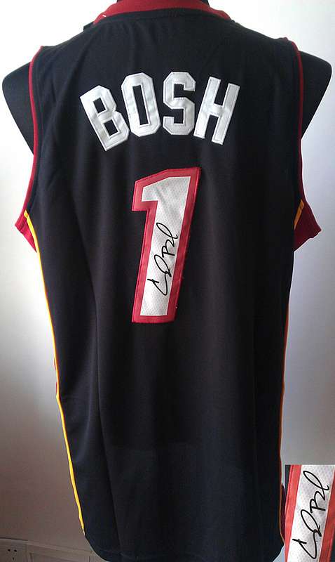 Heat 1 Bosh Black Signature Edition Jerseys