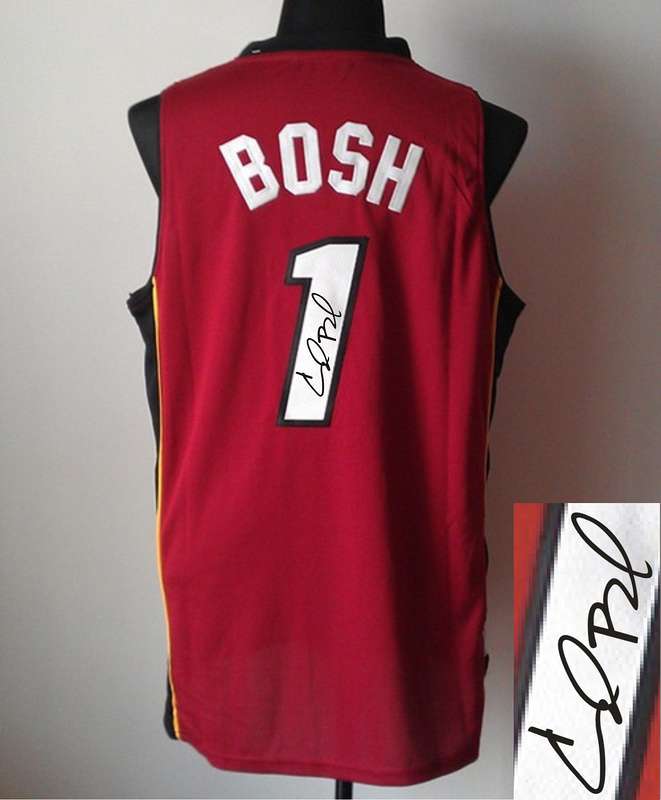 Heat 1 Bosh Red Signature Edition Jerseys
