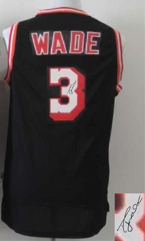 Heat 3 Wade Black New Signature Edition Jerseys