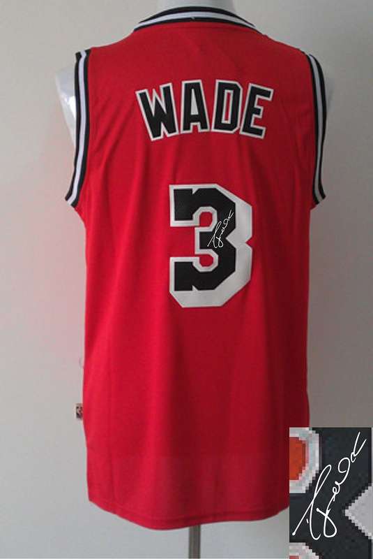 Heat 3 Wade Red Signature Edition Jerseys