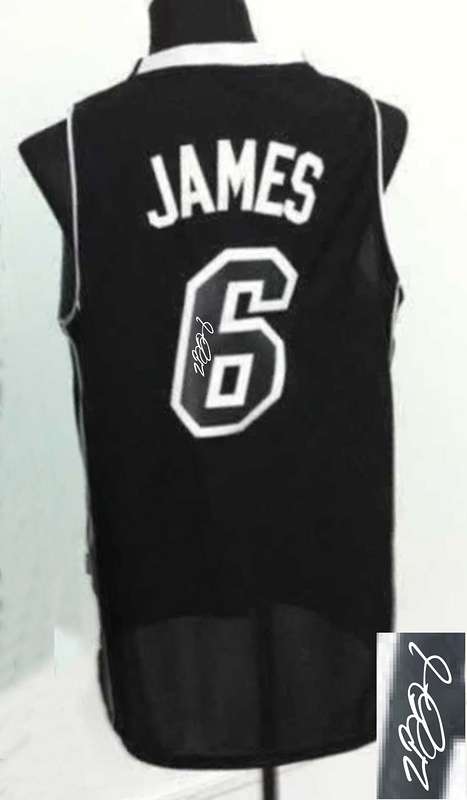Heat 6 James Black Signature Edition Jerseys(White Name)