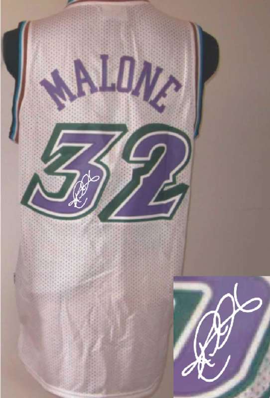 Jazz 32 Malone White Signature Edition Jerseys