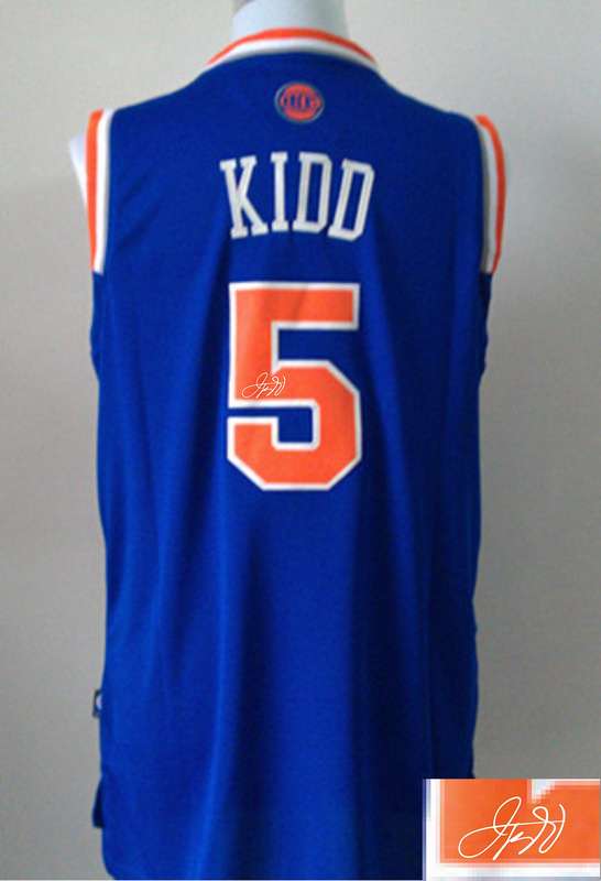 Knicks 5 Kidd Blue Signature Edition Jerseys