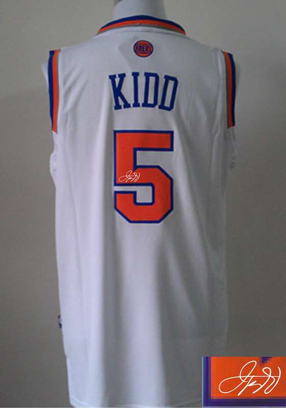 Knicks 5 Kidd White Signature Edition Jerseys