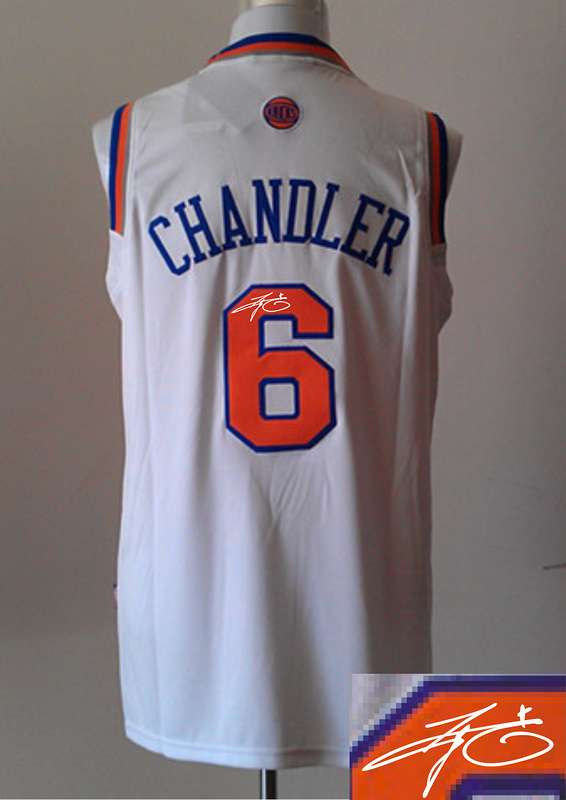 Knicks 6 Chandler White Signature Edition Jerseys