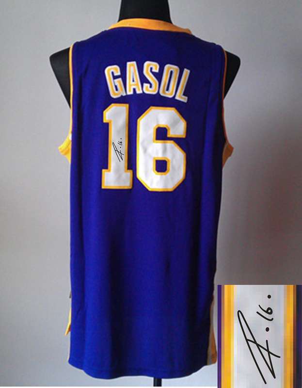 Lakers 16 Gasol Purple Signature Edition Jerseys