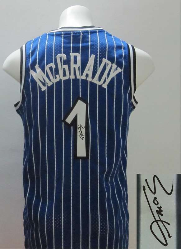 Magic 1 Mcgrady Blue Throwback Signature Edition Jerseys
