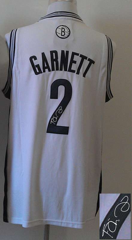 Nets 2 Garnett White Signature Edition Jerseys