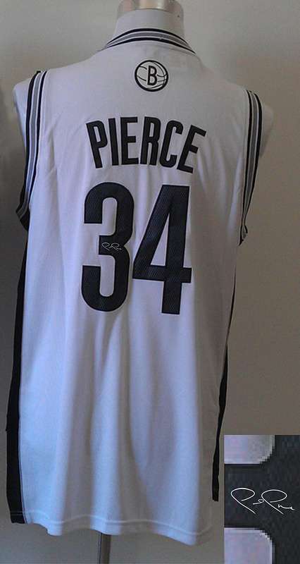 Nets 34 Pierce White Signature Edition Jerseys