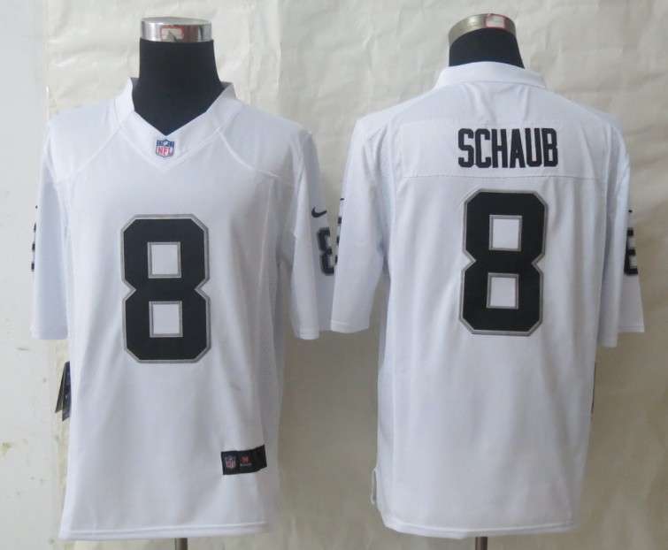 Nike Raiders 8 Schaub White Limited Jerseys