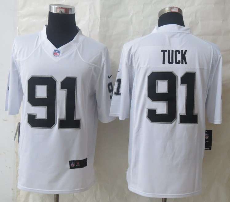 Nike Raiders 91 Tuck White Limited Jerseys