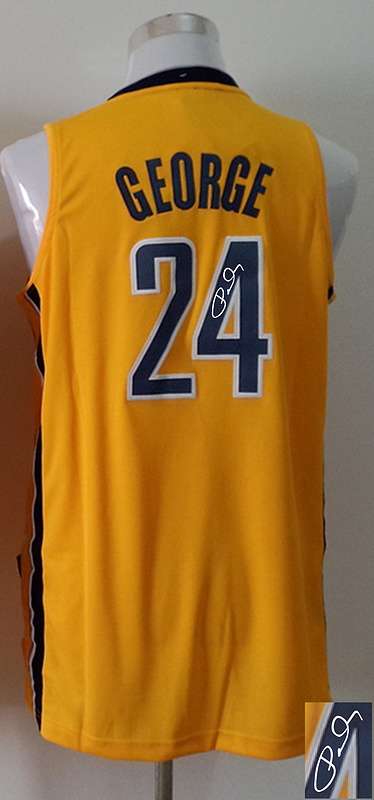 Pacers 24 George Gold Signature Edition Jerseys