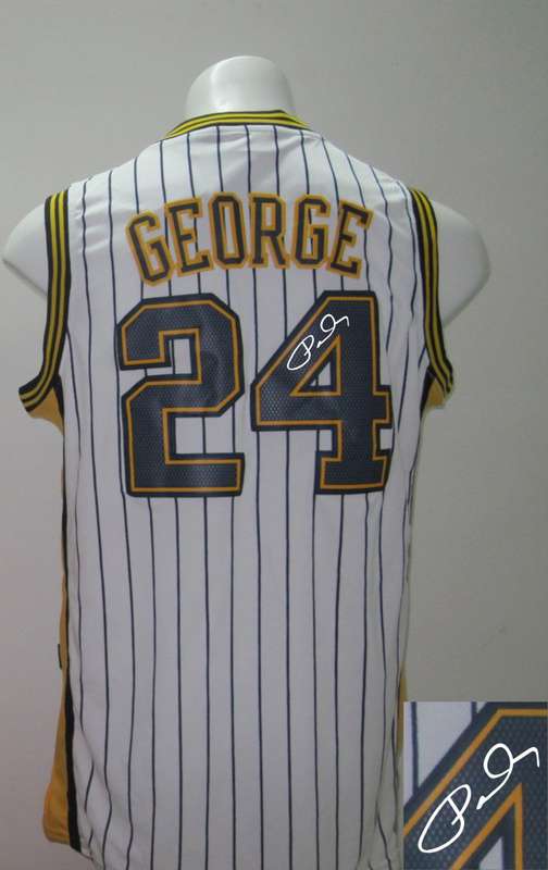 Pacers 24 George White Pinstripe Jerseys