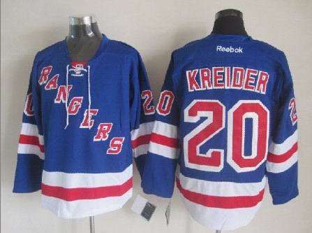 Rangers 20 Kreider Blue Jerseys - Click Image to Close