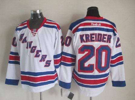 Rangers 20 Kreider White Jerseys - Click Image to Close
