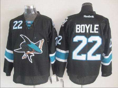 Sharks 22 Boyle Black New Jerseys