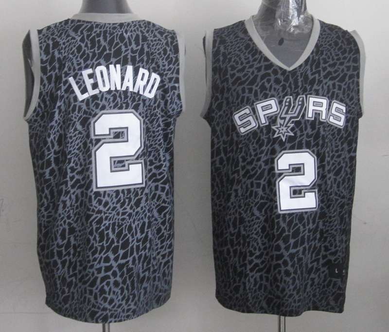 Spurs 2 Leonard Black Crazy Light Swingman Jerseys