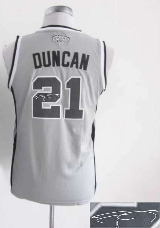 Spurs 21 Duncan Grey Signature Edition Women Jerseys
