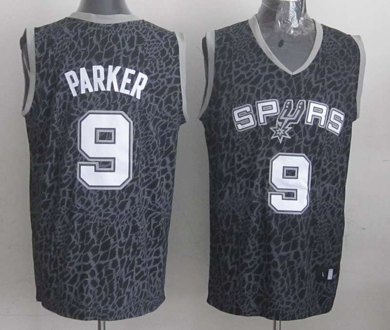 Spurs 9 Parker Black Crazy Light Swingman Jerseys