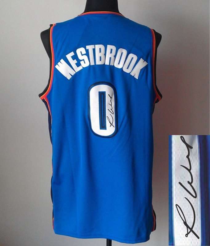 Thunder 0 Westbrook Blue Signature Edition Jerseys