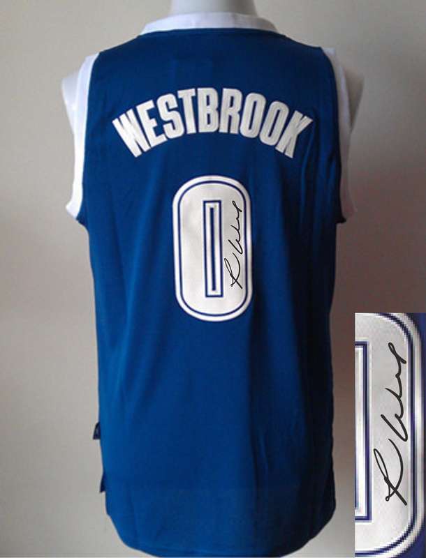Thunder 0 Westbrook Blue Signature Edition Jerseys