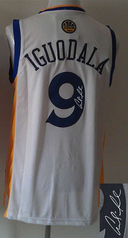 Warriors 9 Iguodala White Signature Edition Jerseys