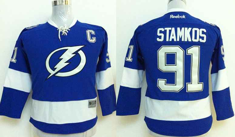 Lightning 91 Stamkos Blue Youth Jersey