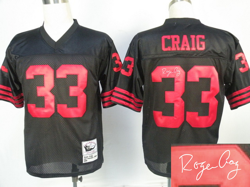 49ers 33 Craig Black Throwback Signature Edition Jerseys