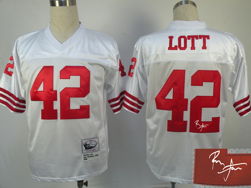 49ers 42 Lott White Throwback Signature Edition Jerseys 49ers 42 Lott White Throwback Signature Edition Jerseys