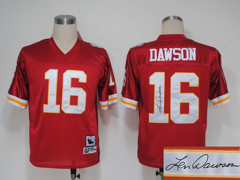 Chiefs 16 Dawson Red Throwback Signature Edition Jerseys