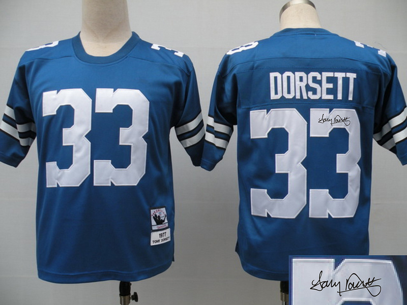 Cowboys 33 Dorsett Light Blue Throwback Signature Edition Jerseys