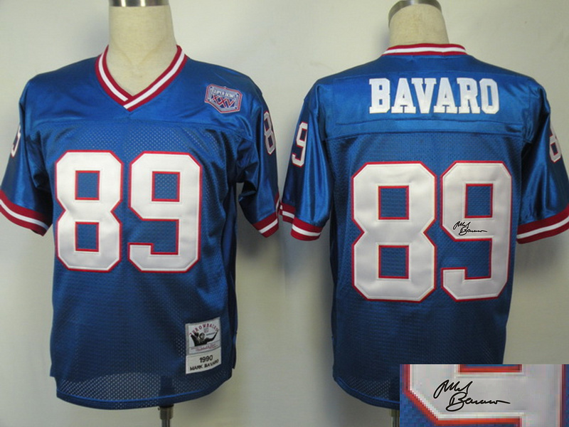Giants 89 Bavaro Blue Throwback Signature Edition Jerseys
