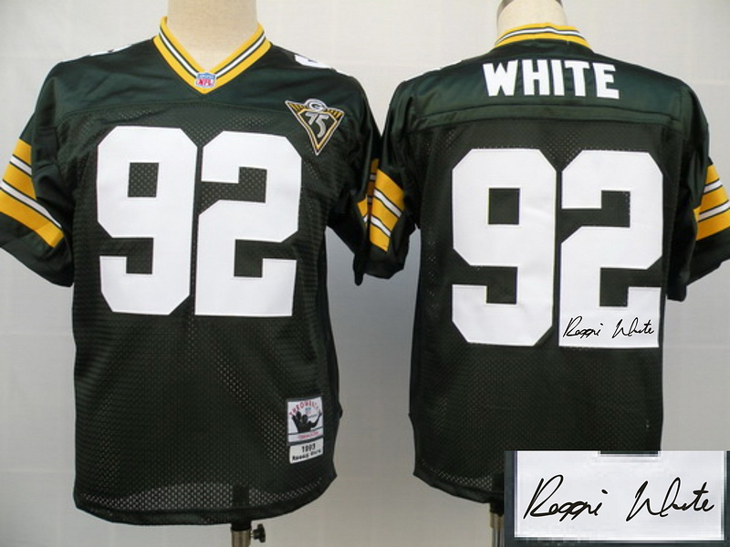 Packers 92 White Green Throwback Signature Edition Jerseys
