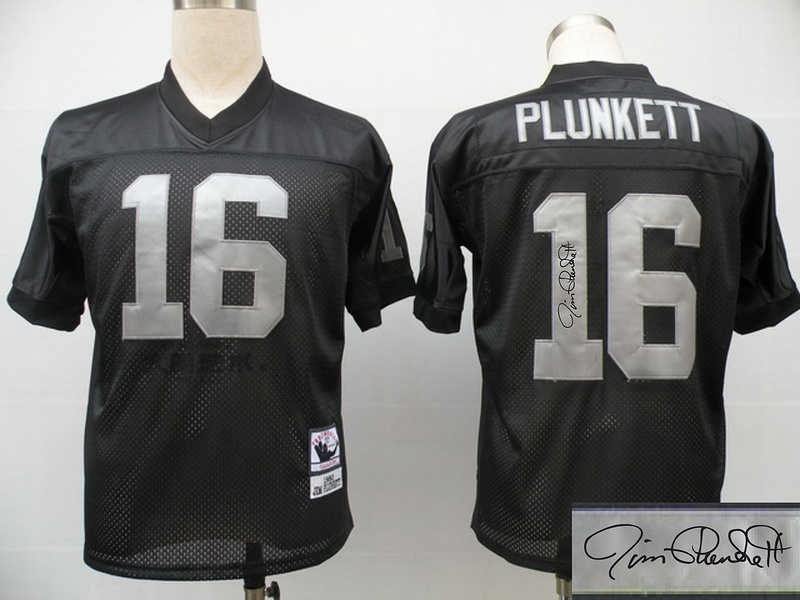 Raiders 16 Plunkett Black Throwback Signature Edition Jerseys Raiders 16 Plunkett Black Throwback Signature Edition Jerseys